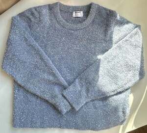 Old Navy Eyelash Shine Sweater Size M Blue Shimmer Crewneck